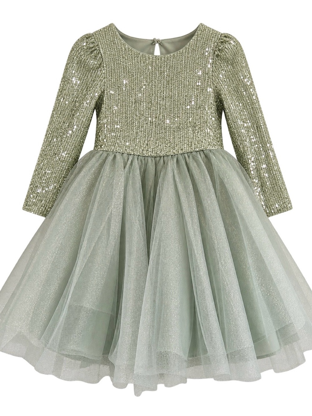 Zunie Pale Green Sequin & Tulle Party Dress